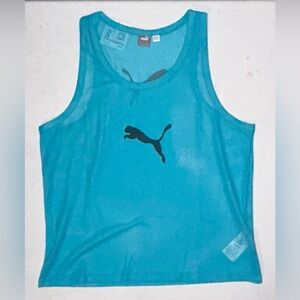 Puma Mesh Tank Top— Mens Size S — Light Blue— New